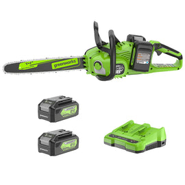 新品得価 Greenworks 40V充電式 チェーンソー CSF403 ブロアーセットの