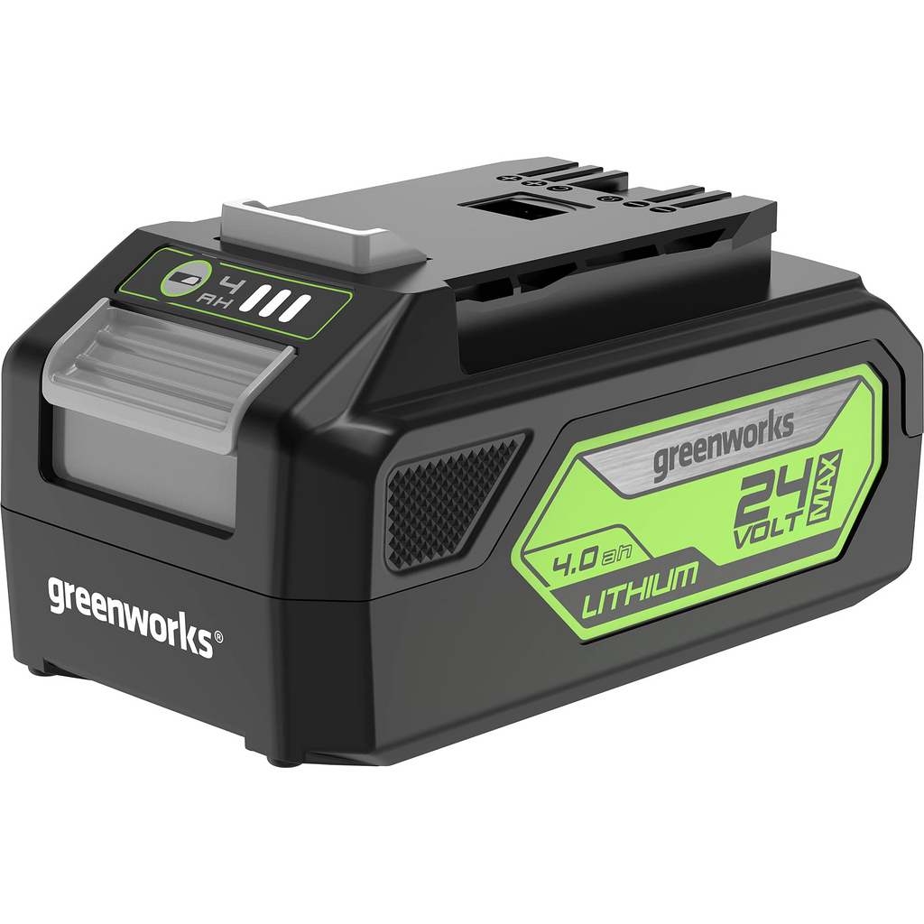 greenworks 24V 4ah 充電式リチウムイオ ン·バッテリー usb付き スマートフォン、USB機器の充電にも 小型/軽量/高容量/バッテリー容量指示ライト付き